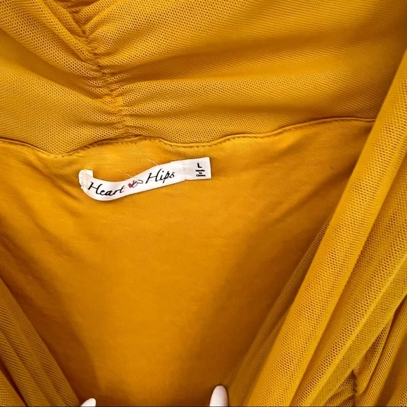 Heart & Hips Ruched Orange Dress Size Large - Picture 8 of 8